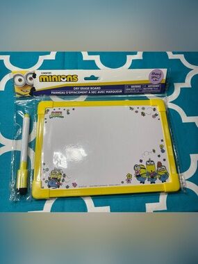 New Minions Dry Erase Board with Yellow Frame 5.5” x 8”